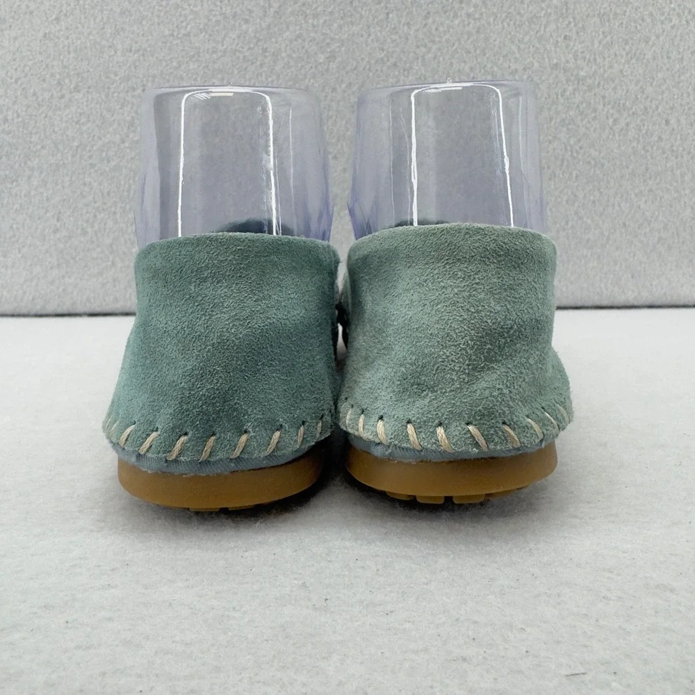 Adam Tucker Me Too‎ Lanna Leather Upper Woven Slip On Loafers Blue Green Shoes 6